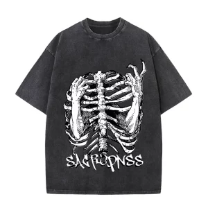 2025 Washed Retro Y2k Hip Hop Rock TShirt Print Cotton Wash