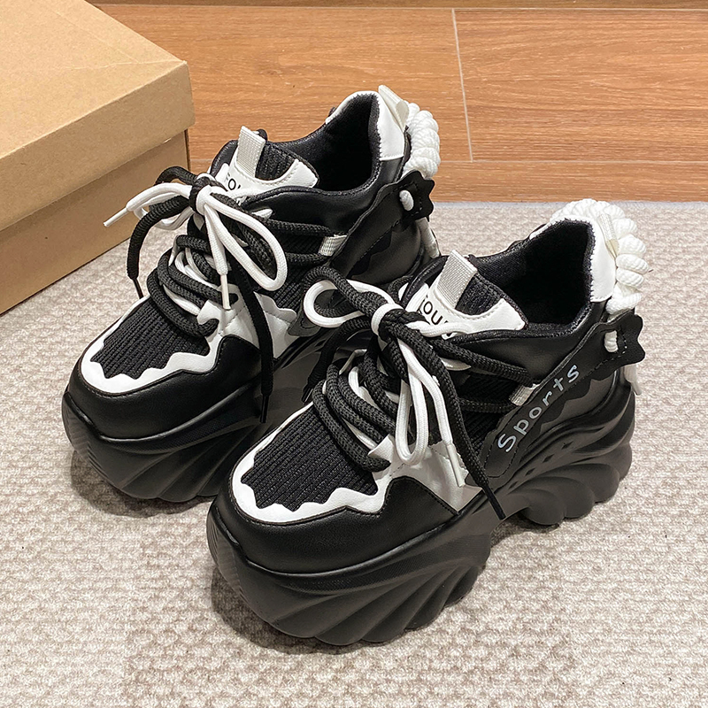 10cm Thick-Soled Height-Increasing Dad Shoes for Women - Spring 2025 Trendy European Sports Casual Footwear for Petites