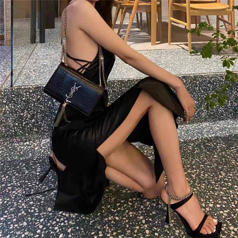 2023 Summer Open-Toe Sandals for Women - Sexy One-Strap Thin Heel High Heels, European and American Style, Niche Design