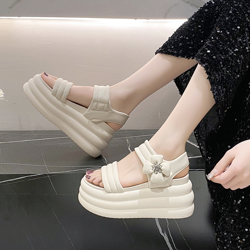 2025 Summer Women's Casual Platform Sandals - Height-Increasing, Thick-Soled Roman Style for Outdoor Comfort