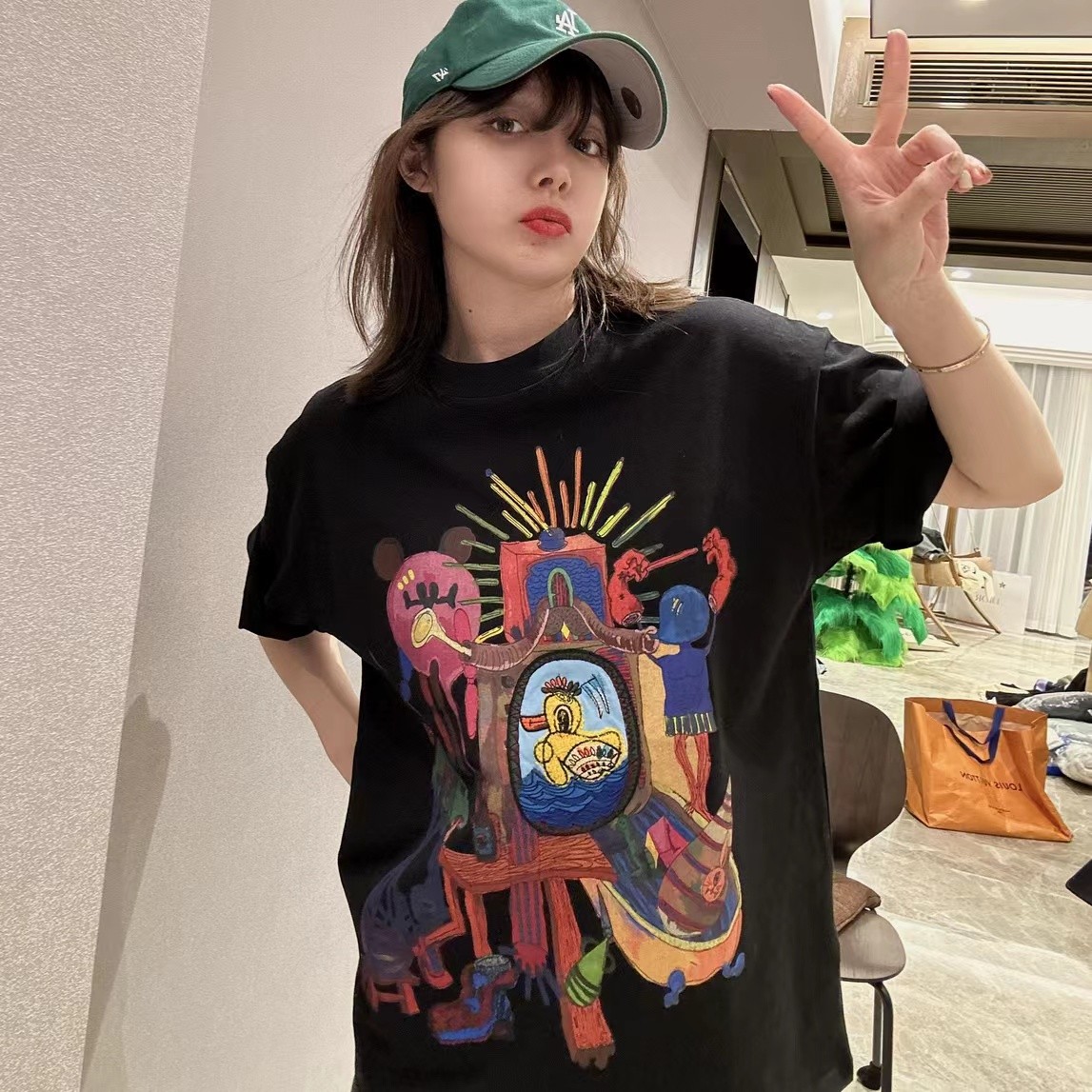 American Retro Loose-Fitting Pure Cotton Short-Sleeve T-Shirt for Women, Plus Size, Casual Versatile Style - Y2K Inspired