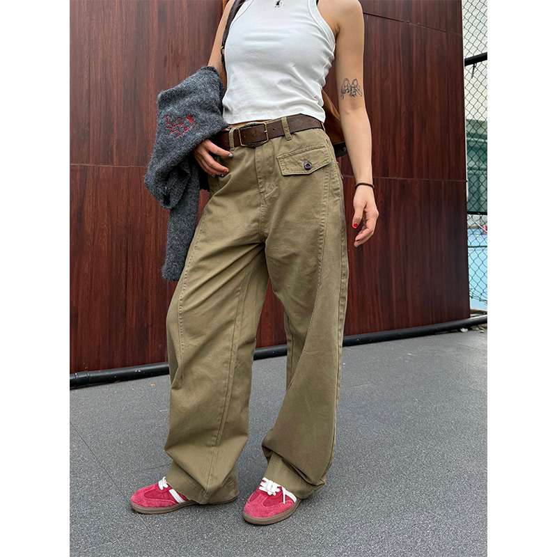 American Retro Tapered Cargo Pants for Men and Women - Loose Fit, Versatile Casual Style, Draped Long Design