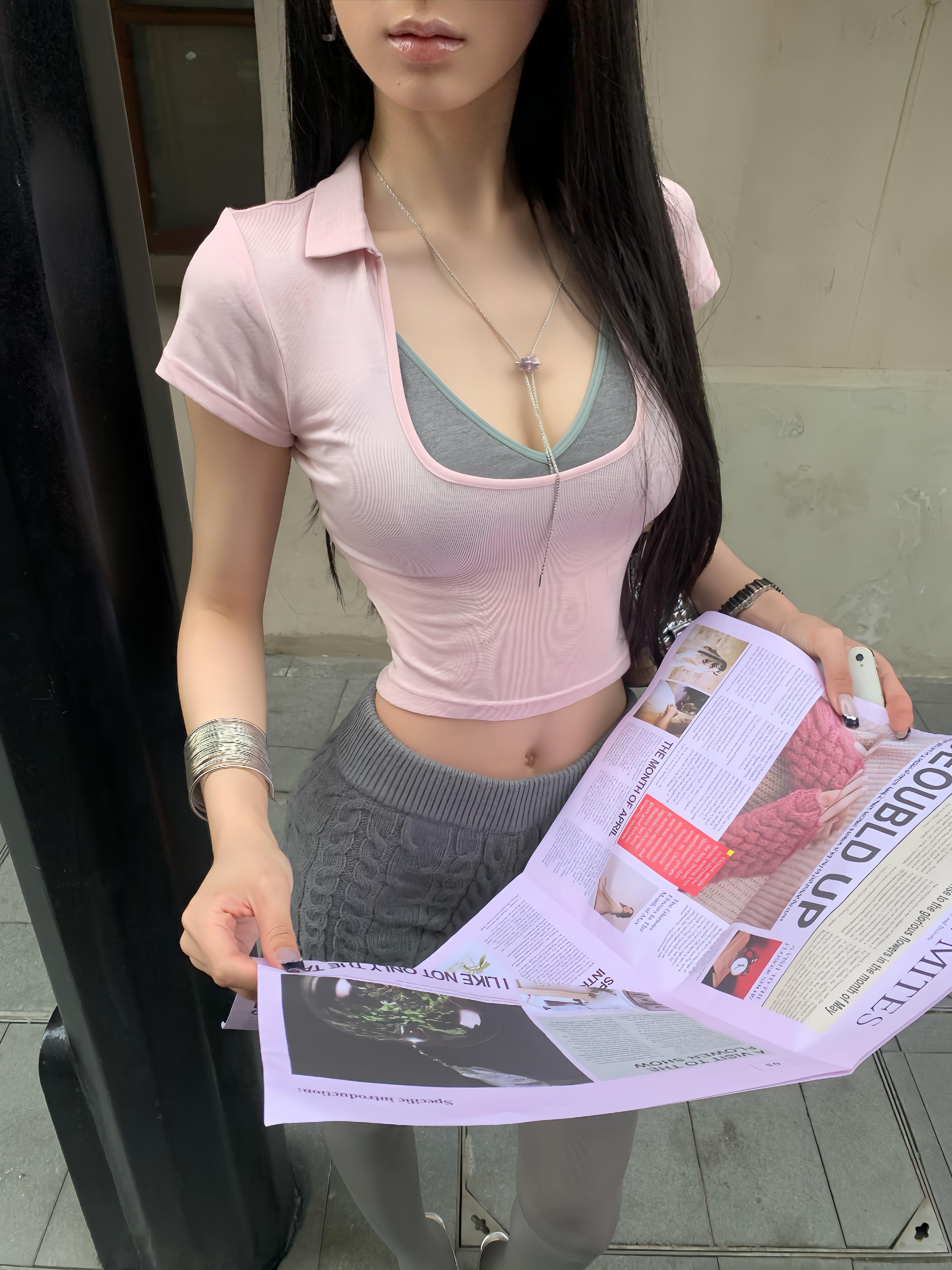 American Style Sexy U-Neck Short Sleeve Camisole Top - 2025 Slim Fit Summer Two-Piece Set for Women