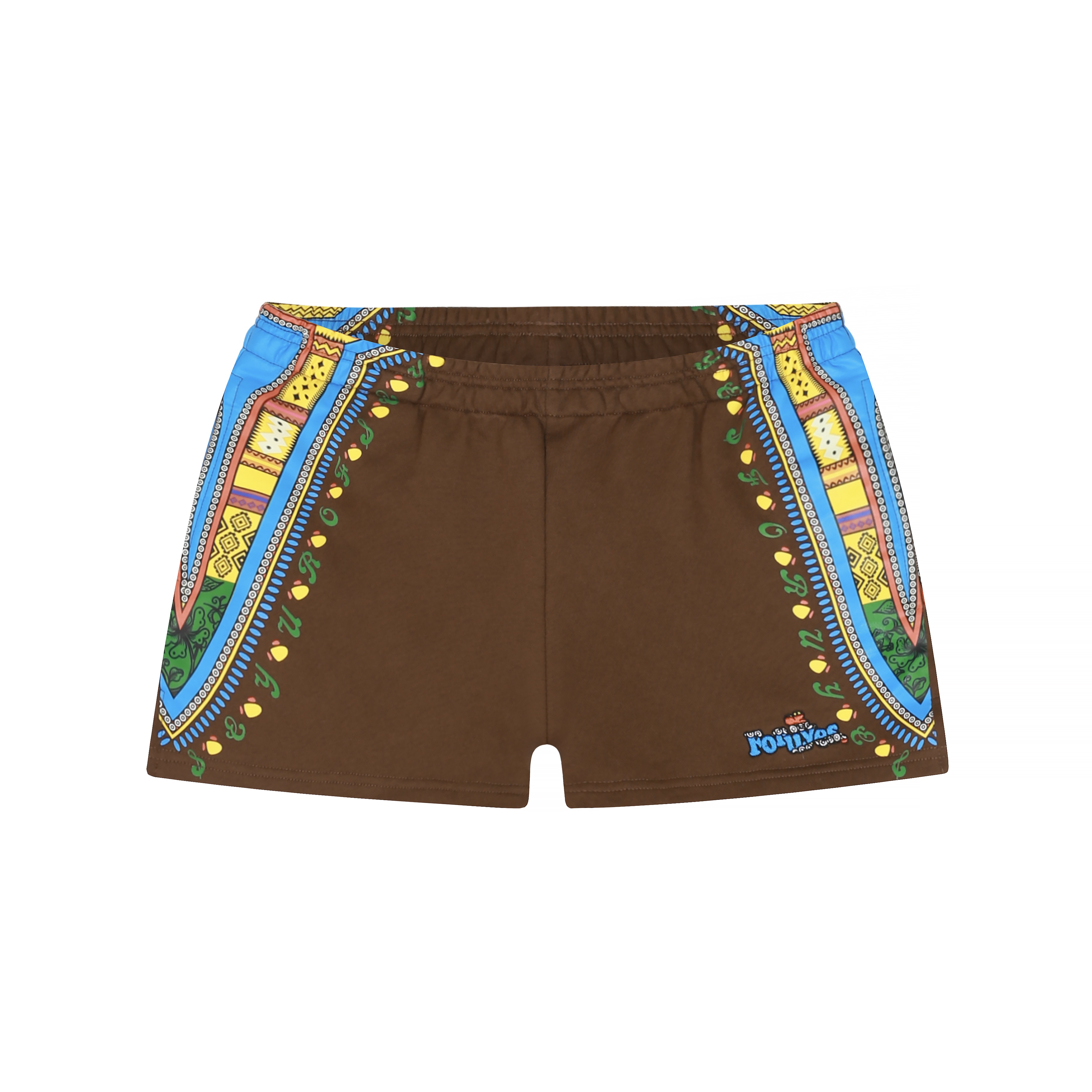 American Vintage Embroidered Ethnic Style Casual Shorts for Women - Slim Fit, Side Print, Trendy INS Look