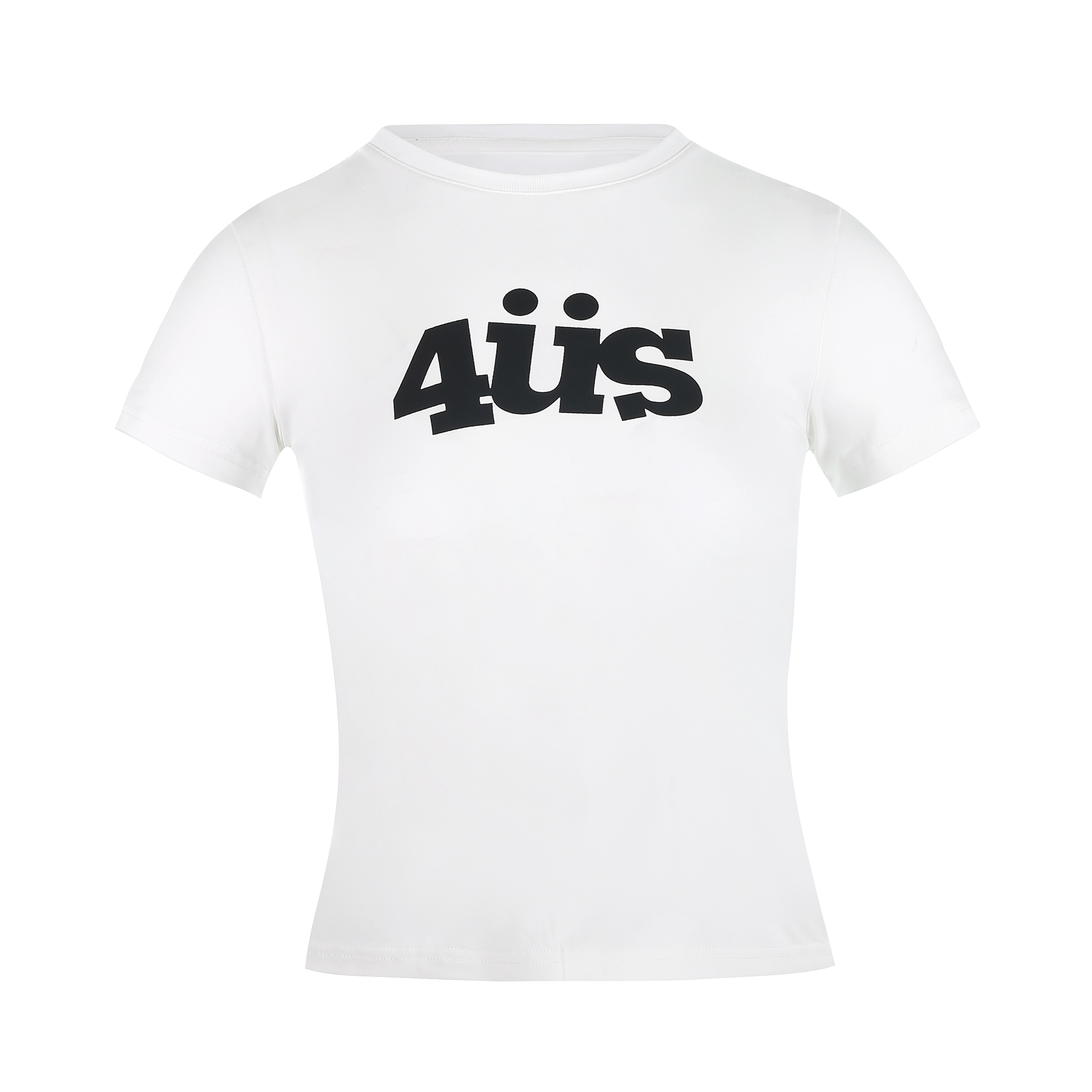 American Vintage Fun Letter Print Slimming Short T-Shirt for Women - Trendy 90s Style Shoulder-Fitting Top