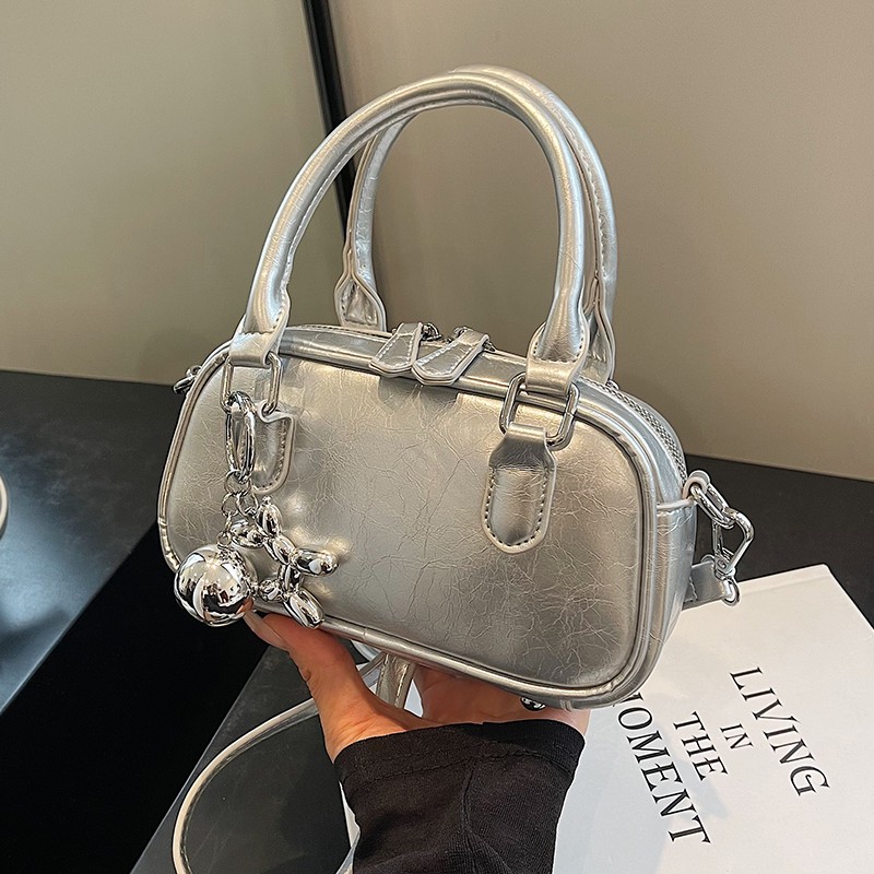 Angola Red Textured Handbag for Women - 2025 New Style Wedding Bowling Bag, Small Square Crossbody Shoulder Bag
