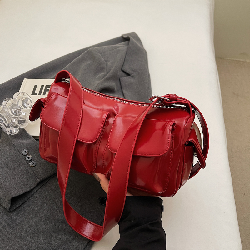 Autumn Angola Red Vintage Small Square Bag for Women - Trendy Shoulder Crossbody Bag 2025 Fashion Essential