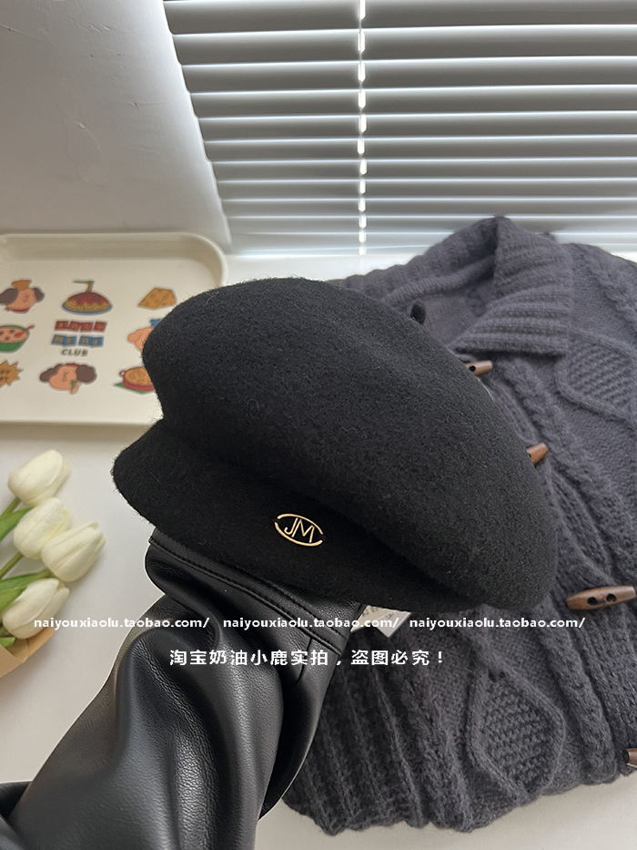 Autumn Winter Women's Australian Wool Beret - French Vintage Painter Hat, Flattering Face Shape, Trendy High-End Style
