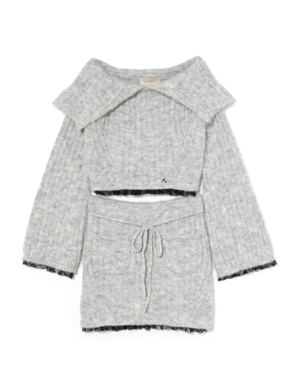 Autumn/Winter Japanese-Style Off-Shoulder Knitted Top and Skirt Set - Versatile Sweet Matching Outfit for Women