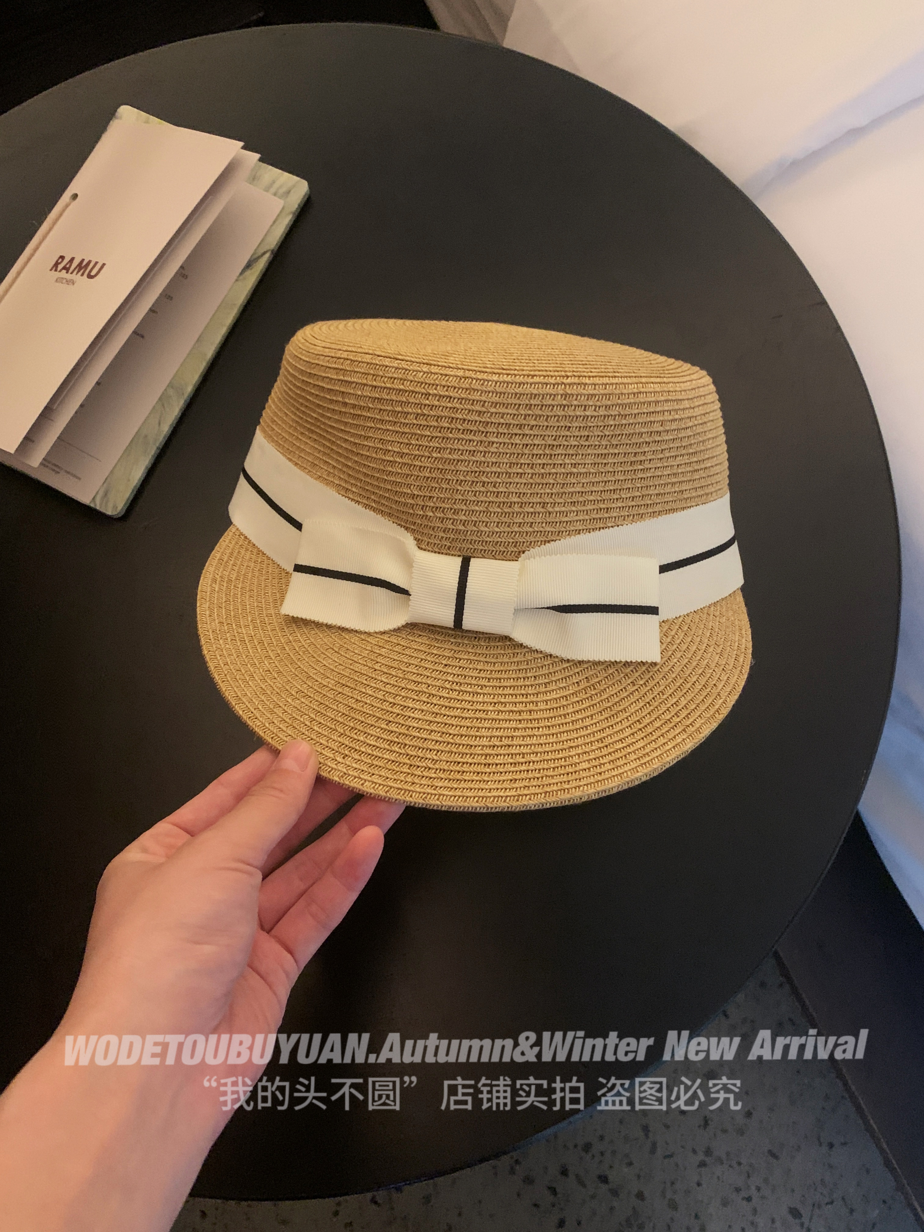 Bowknot Straw Sun Hat for Women - Versatile Duckbill Cap, Summer 2024 Style, Flattering Design for a Smaller Face
