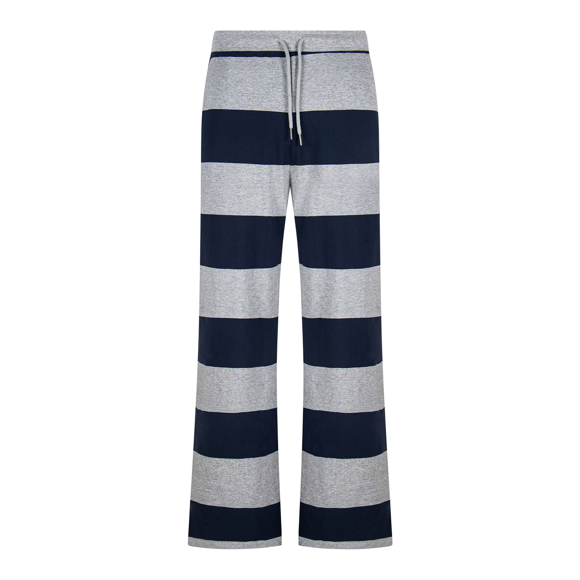 Casual Striped Patchwork Pants with Tie-Downs - Y2K Inspired Floor-Length Trousers for Sweet and Spicy Home Style