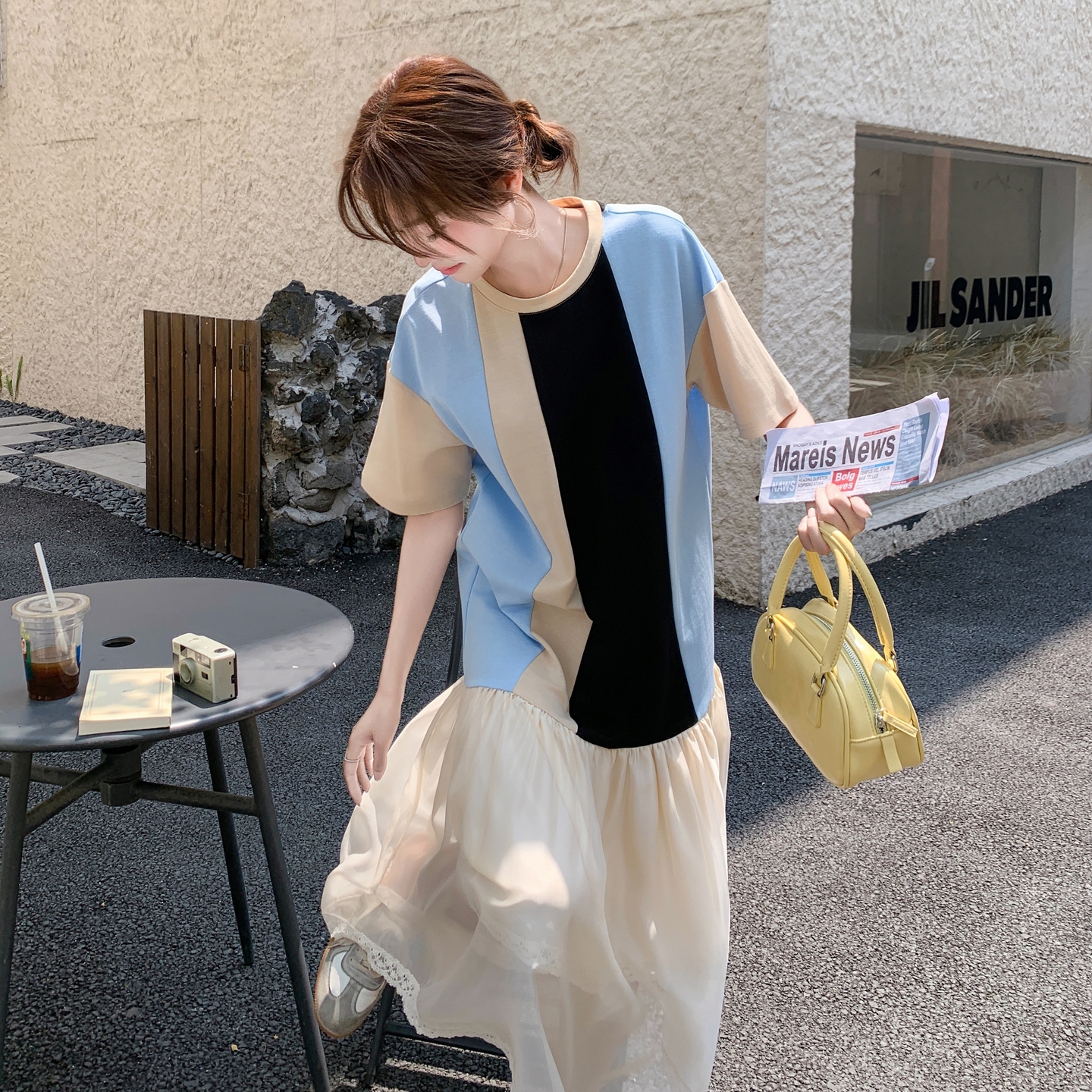 Color-Block Mermaid Dress for Women - Fashionable Vacation Style, Sweet Age-Reducing, Summer 2025 Long Skirt