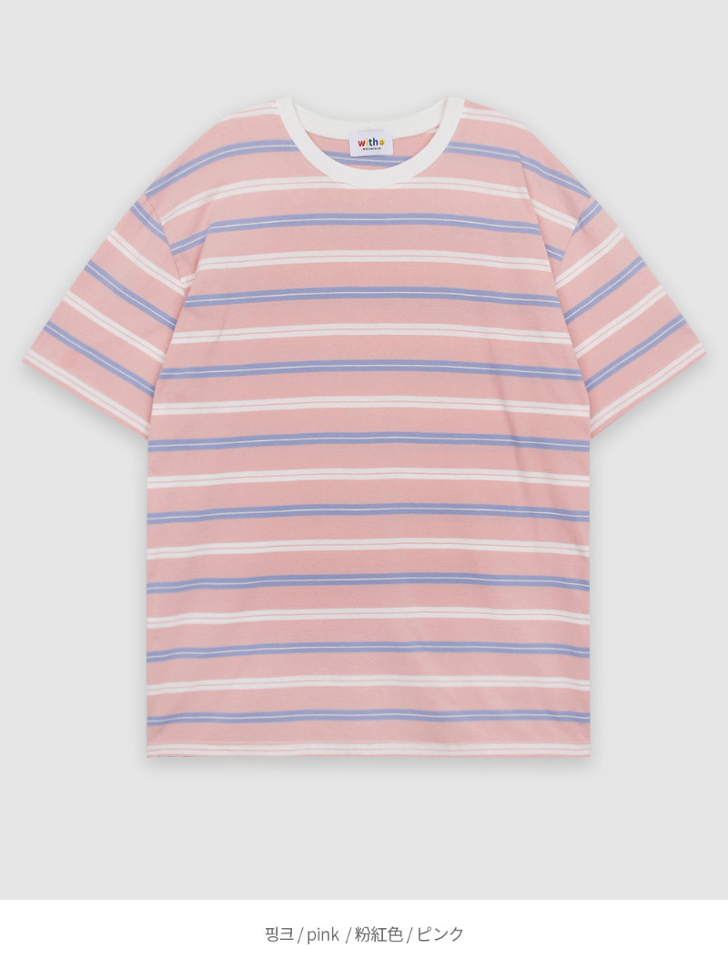 Color-Blocked Striped Casual Short-Sleeve T-Shirt - Handmade Korean Style, Chic 90s Fashion, Perfect for Everyday Wear