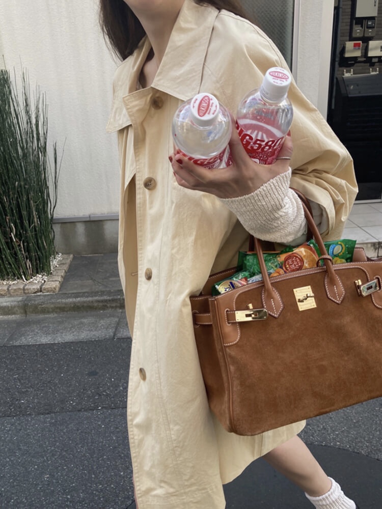 Cute Long Trench Coat in Banana Milk - Princess Diary Holiday Edition, Soft Fabric, Korean Style, Perfect for Stylish Layering