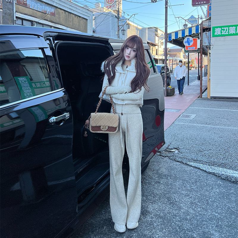 Elegant Knitted Long-Sleeve Top and Slim Pants Two-Piece Set for Women - Warm Spring Autumn Fashion, High-End Style
