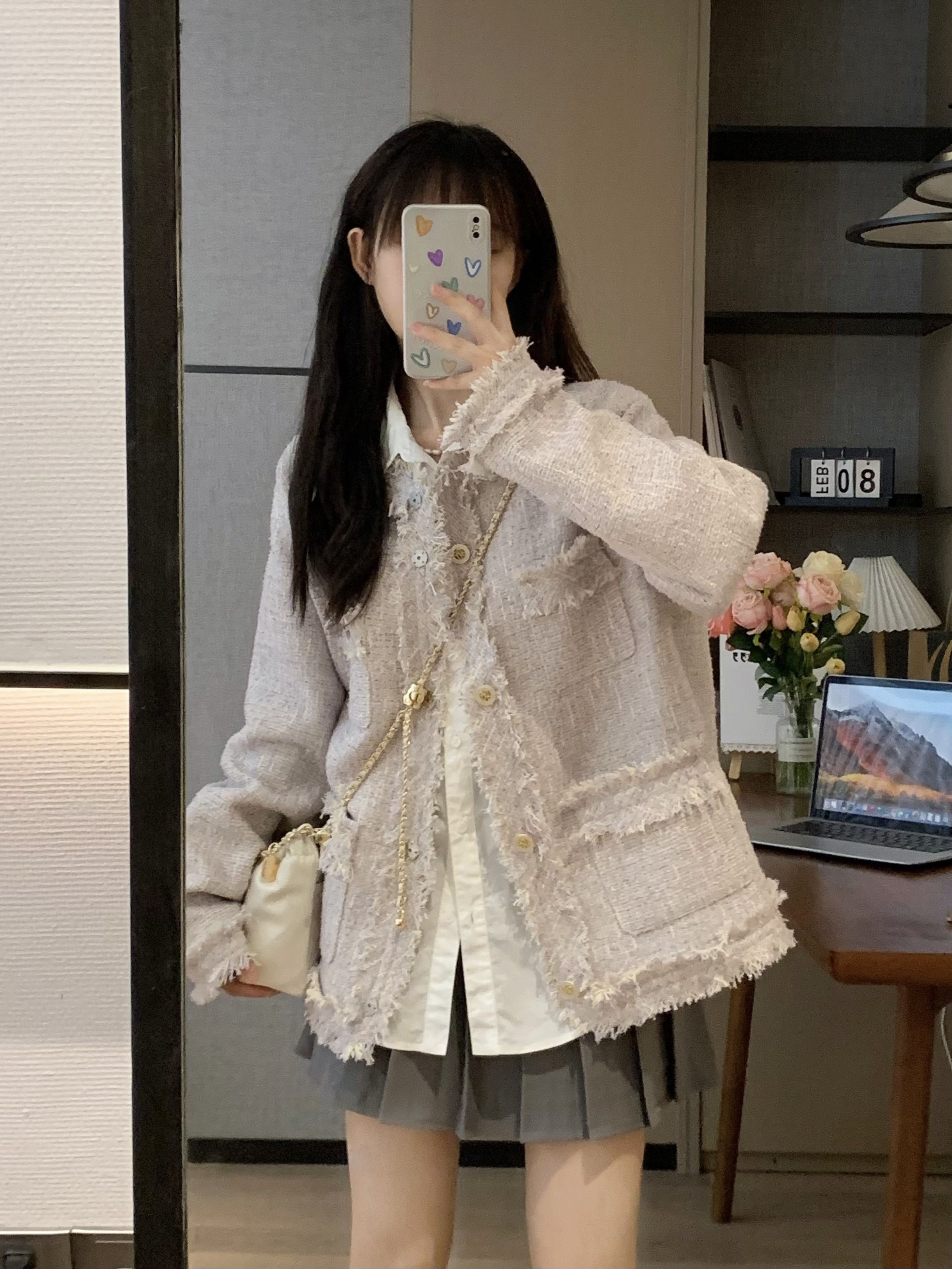 Elegant Purple Fragrance Wind Jacket for Women - Sweet Early Spring Style, High-Quality Lightweight Outerwear