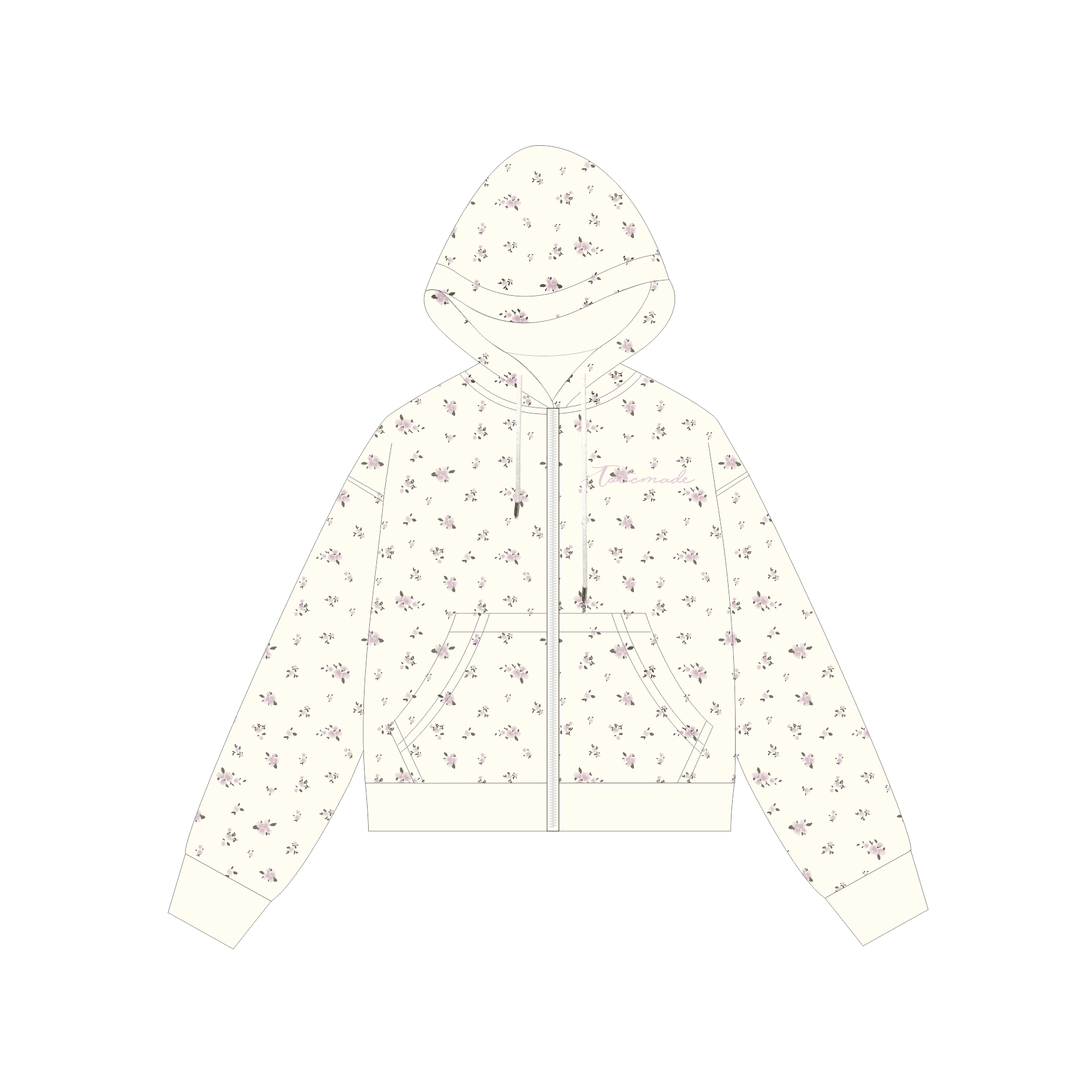 Floral Embroidered Hoodie Jacket for Women - Vintage American-Style Casual Cardigan, Short Design, Perfect for Lazy Days