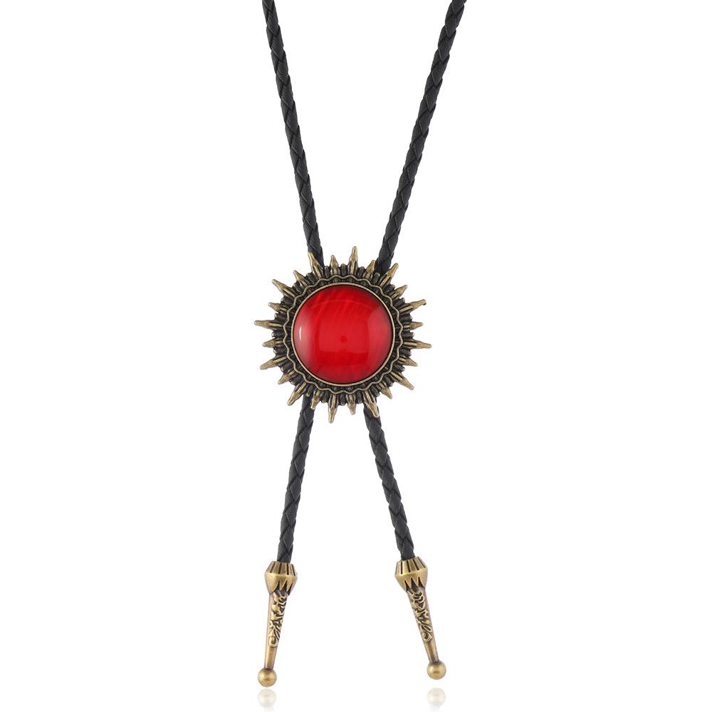 Floral Pendant Polo Tie Clip - Retro Weaving Accessories for Stylish Looks - Ideal for 90s and Y2K Fashion Enthusiasts