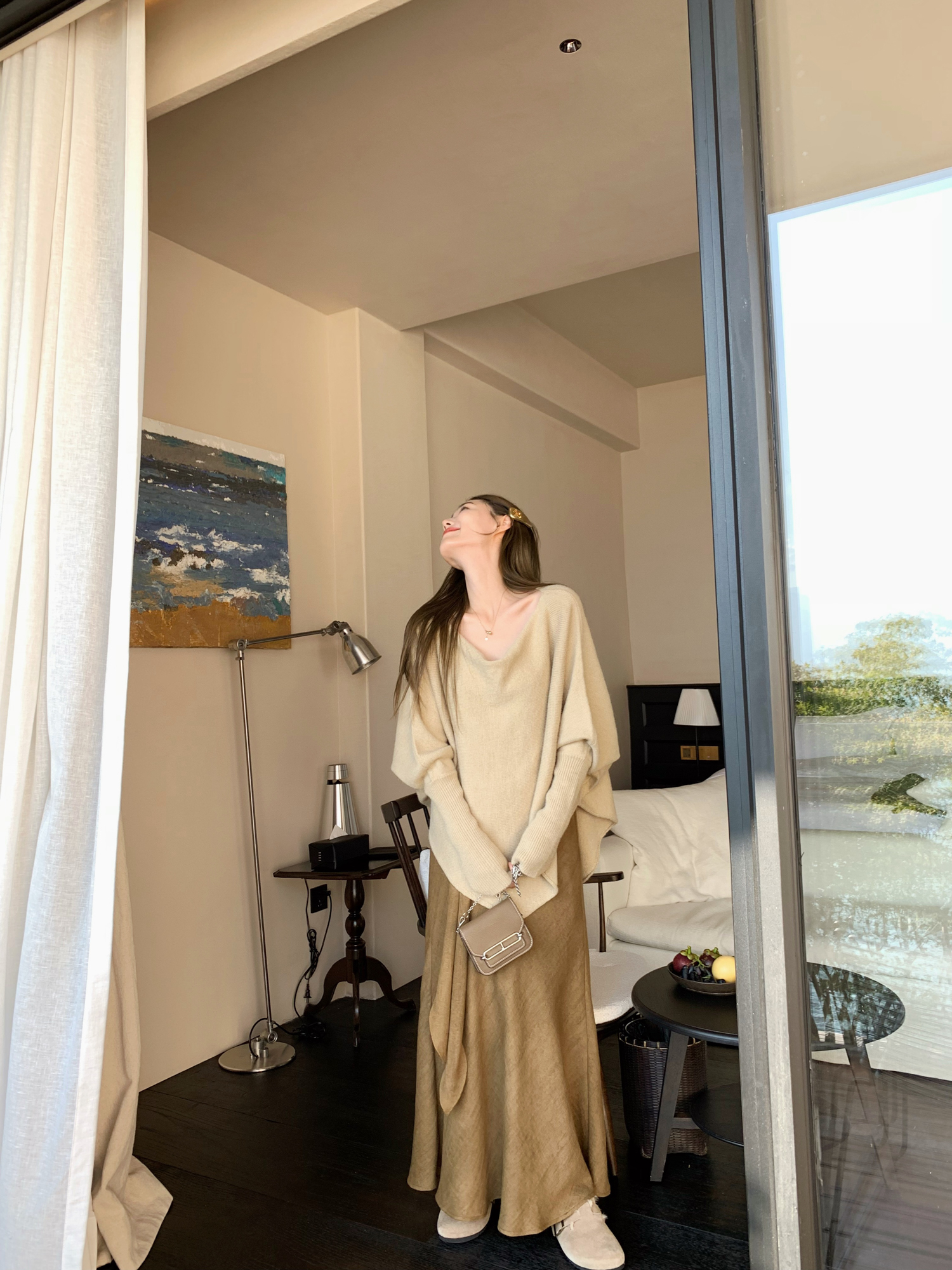 Flowing Ribbon Tencel Linen A-Line Draping Slant Cut Mermaid Skirt - Parisian Atmosphere, Chic and Elegant for Y2K Style