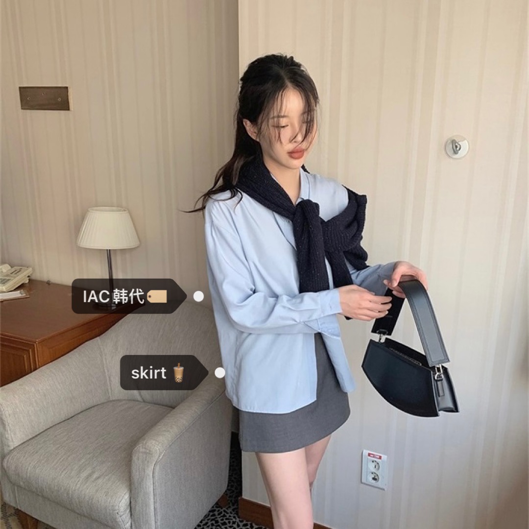 Gray Korean Style Half Skirt - Impeccable Fit and Texture, Perfect for 90s and Y2K Fashion Enthusiasts