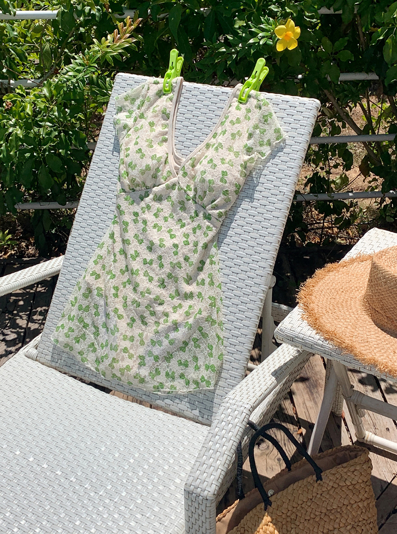Handmade Seeubaby Fresh Green Bow One-Piece Swimsuit - Korean Style, Cute Summer Swimwear, Trendy Beachwear for Women