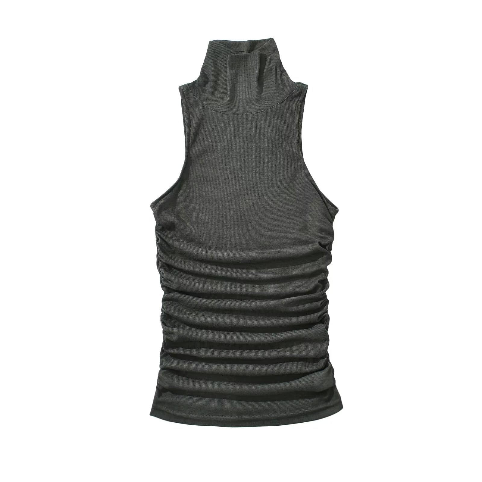 High-Neck Sleeveless Tank Top - Slim Fit, Stretchy Summer Style for Spicy Girls - Trendy Pure Desire Look