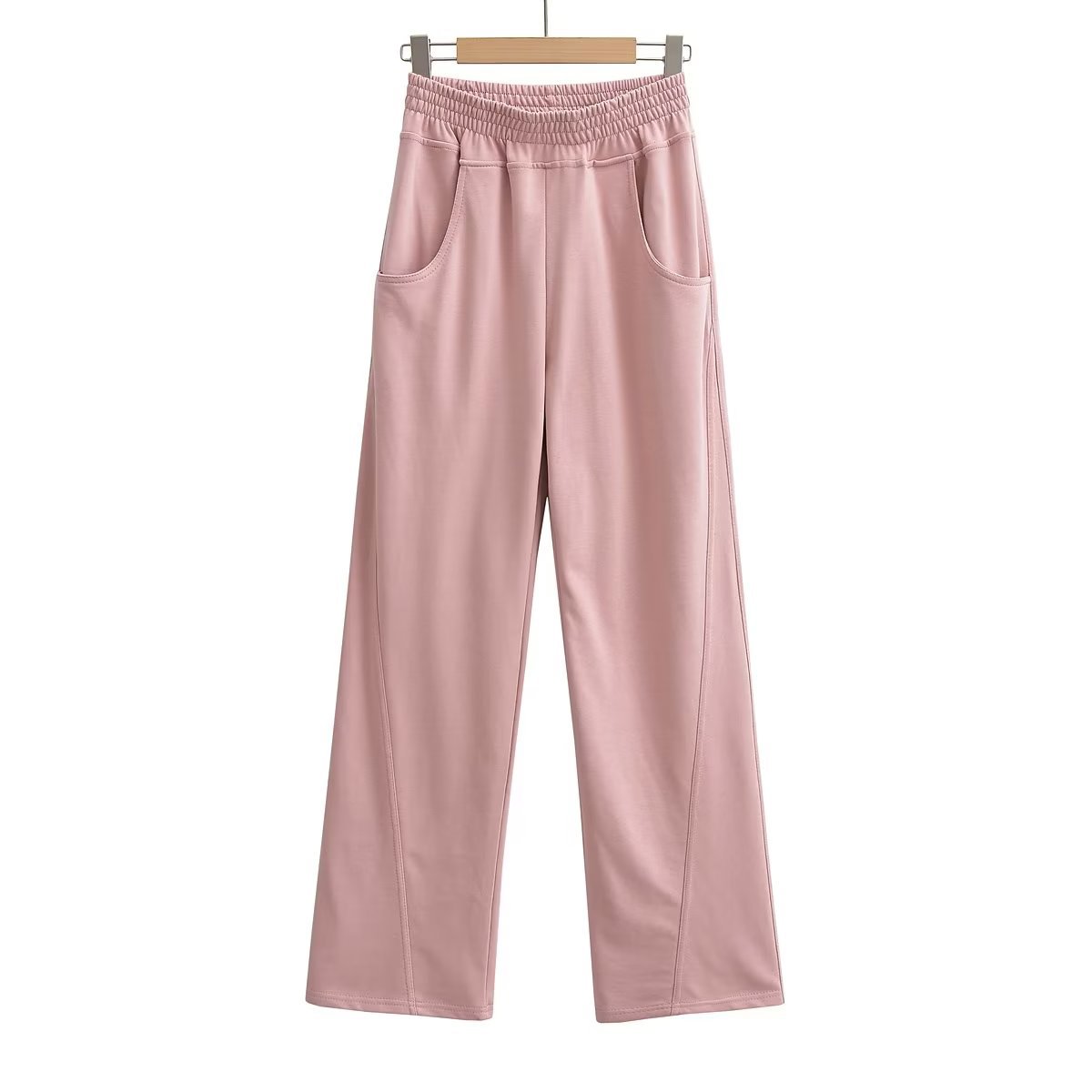 High-Waisted Pink Dance Sweatpants for Women - Thin Wide-Leg Hip-Hop Street Style Casual Pants