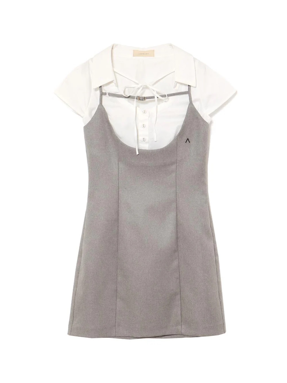 Japanese-Style Slim-Fit Camisole Dress with Short Sleeve Shirt Two-Piece Set - Summer College Wind Fashion