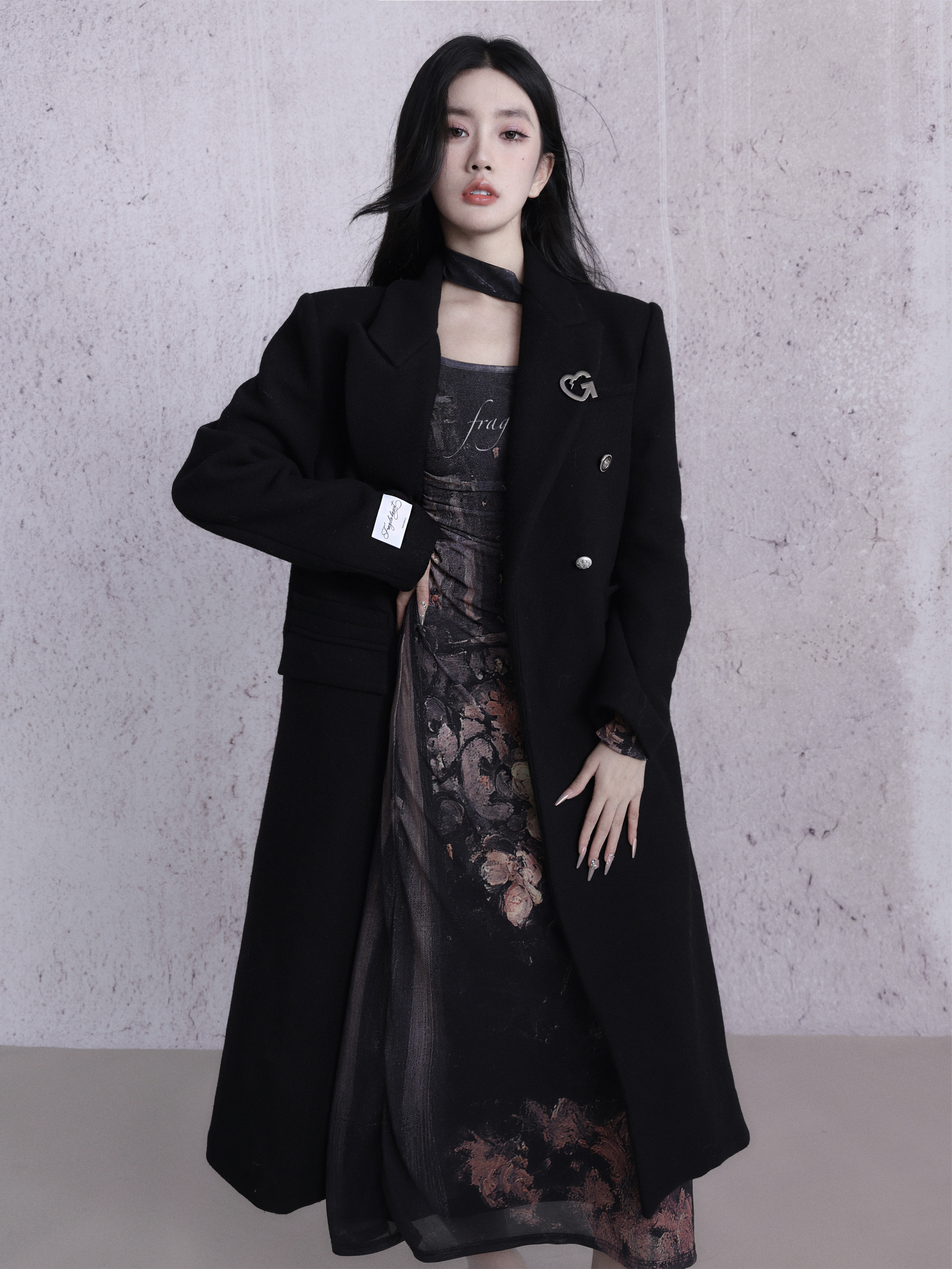 Korean Style Double-Breasted Woolen Coat for Women - 50% Wool, College-Inspired, Chic Main Character Look