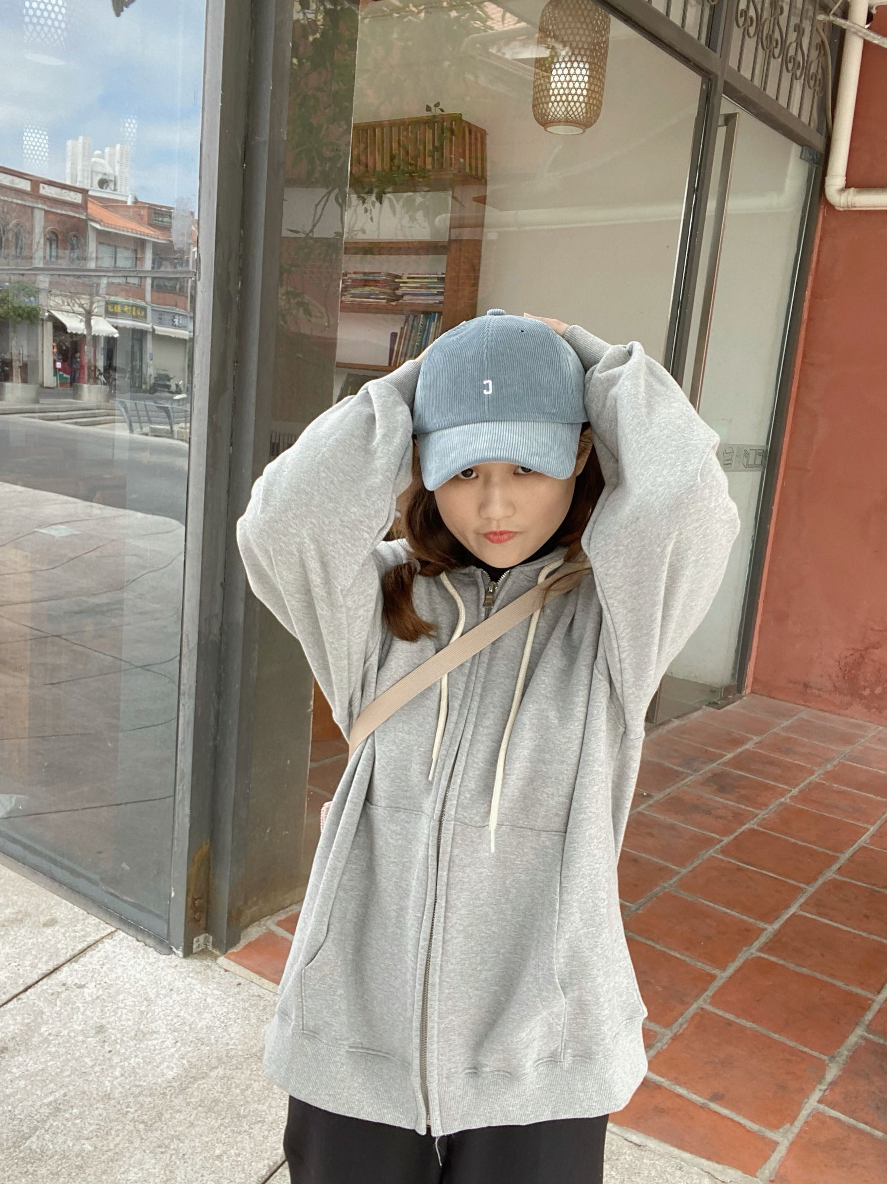 Light Blue Corduroy Baseball Cap - Korean Style Trendy Small Logo, Perfect Fit for Casual Fashion