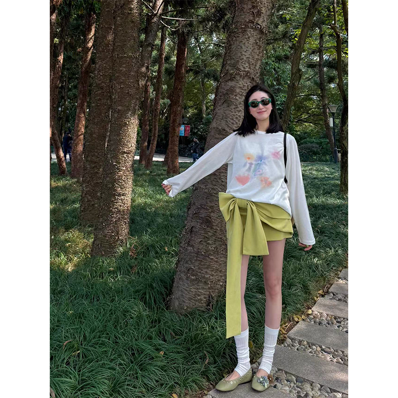Lightweight Long Sleeve T-Shirt for Women, Hazy Floral Print, Summer Vibes, Sun Protection, Trendy Korean Style Top
