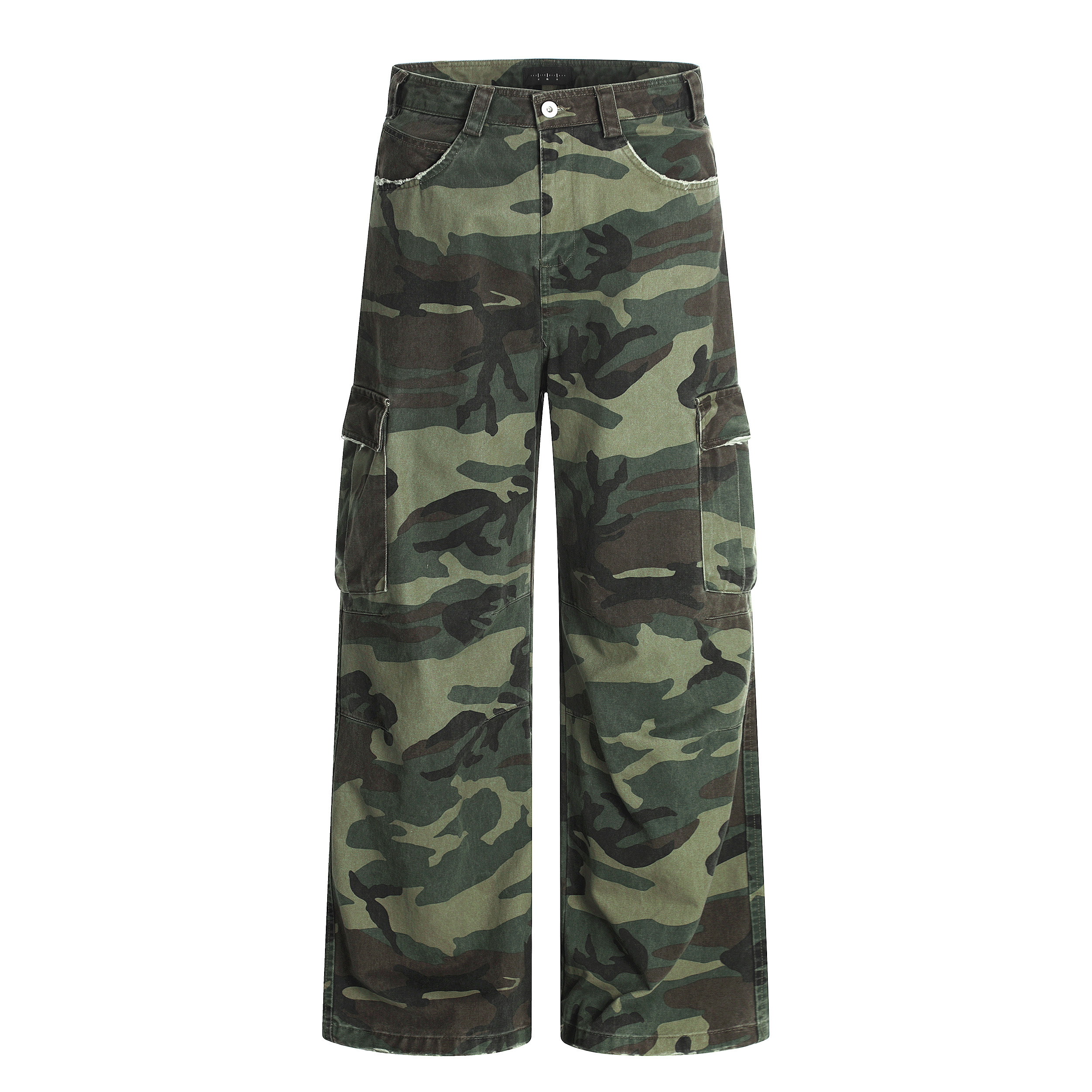Loose Wide-Leg Camouflage Cargo Pants for Women - Spicy Girl Street Hip-Hop Style, Multi-Pocket Design, Casual Summer Fashion