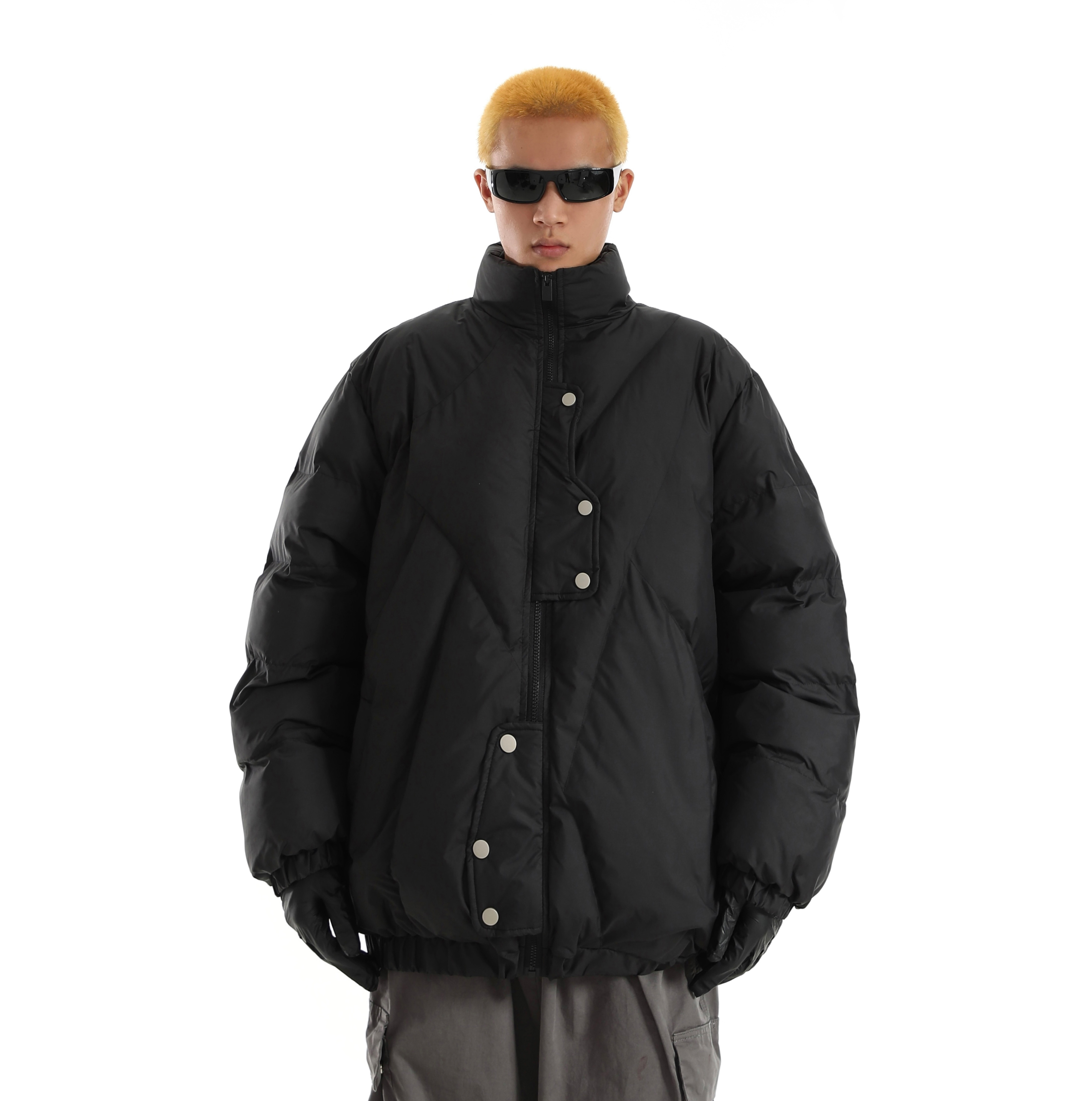 Men's Black Vintage-Inspired Loose Cotton Jacket - Versatile Retro Commuter Coat for Trendy Winter Style