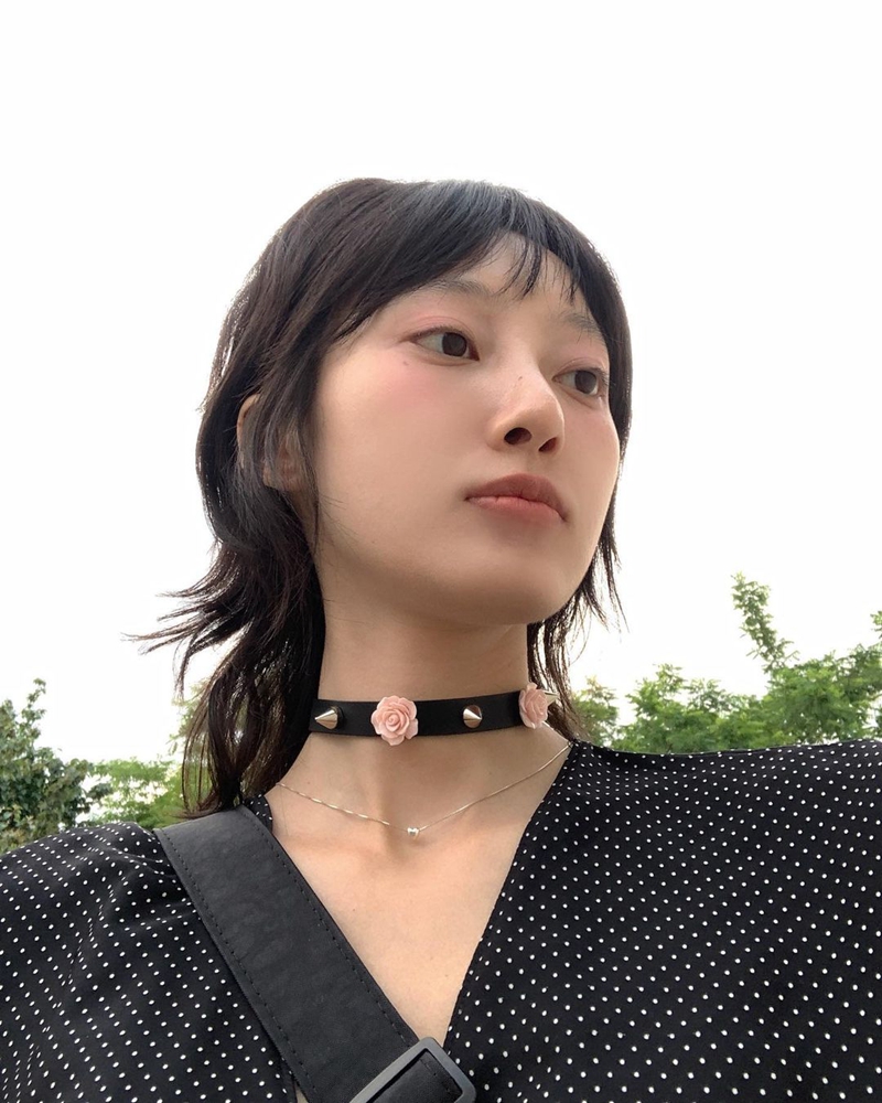 Millennial Spicy Girl Rivet Rose Choker Leather Collar - Rock Punk Heavy-Duty Clavicle Chain, Korean Niche Design