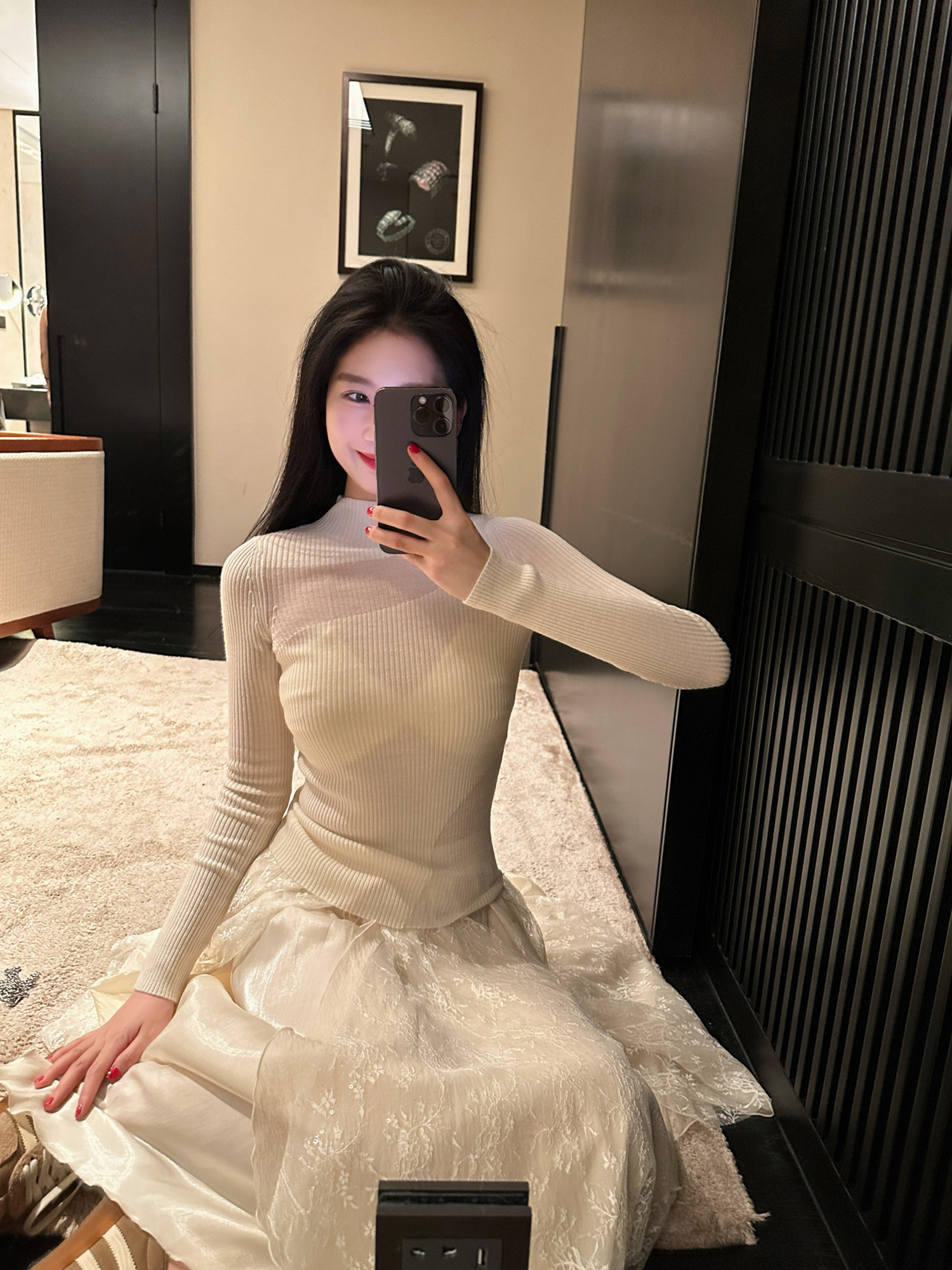 Minimalist Ultra-Fine 100% Merino Wool Half-Turtleneck Knitted Base Layer for Quiet Luxury Style