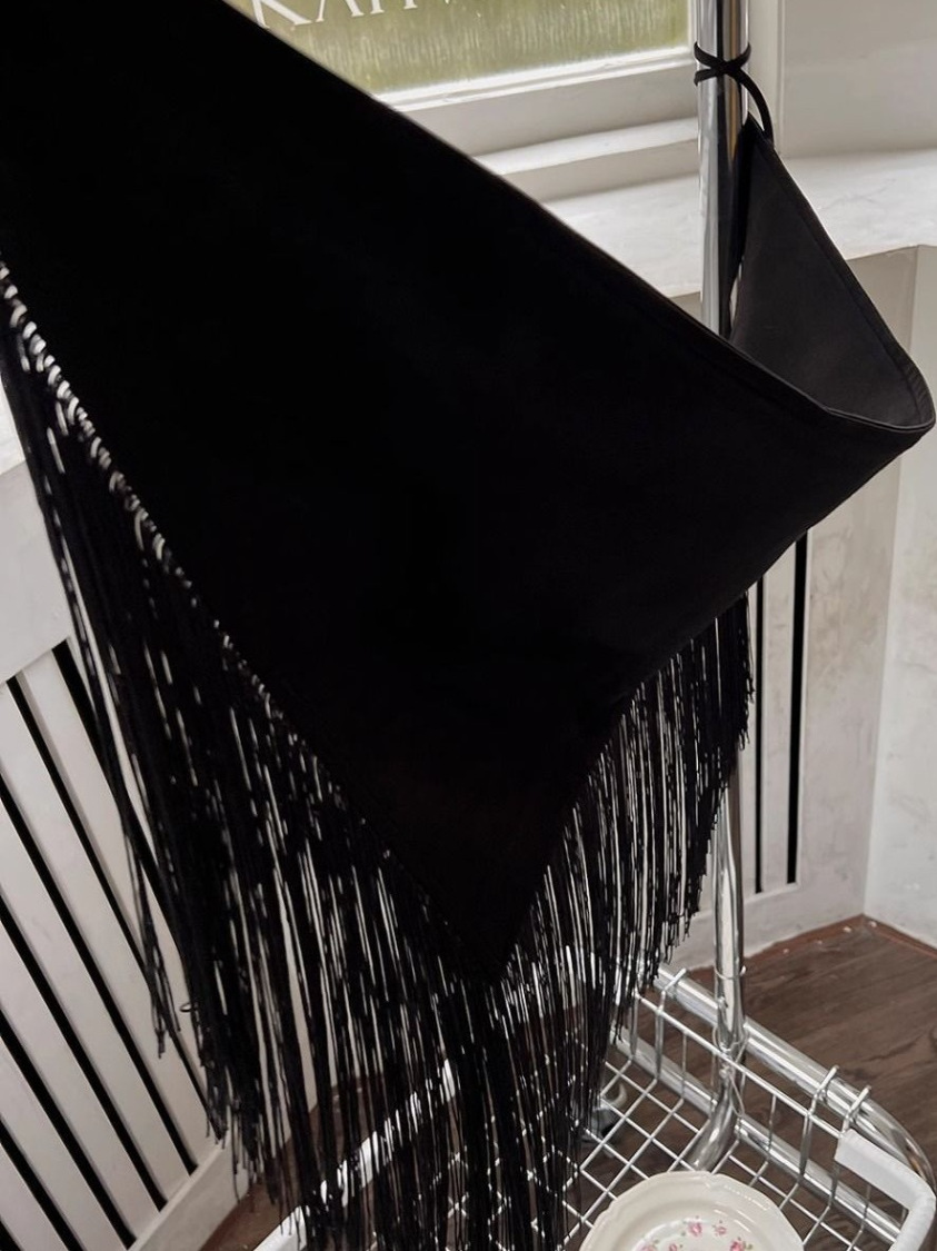 Multifunctional Black Fringe Waist Belt - Soul Collision American Style, 2024 Design, Boho Chic, Festival Ready Accessory