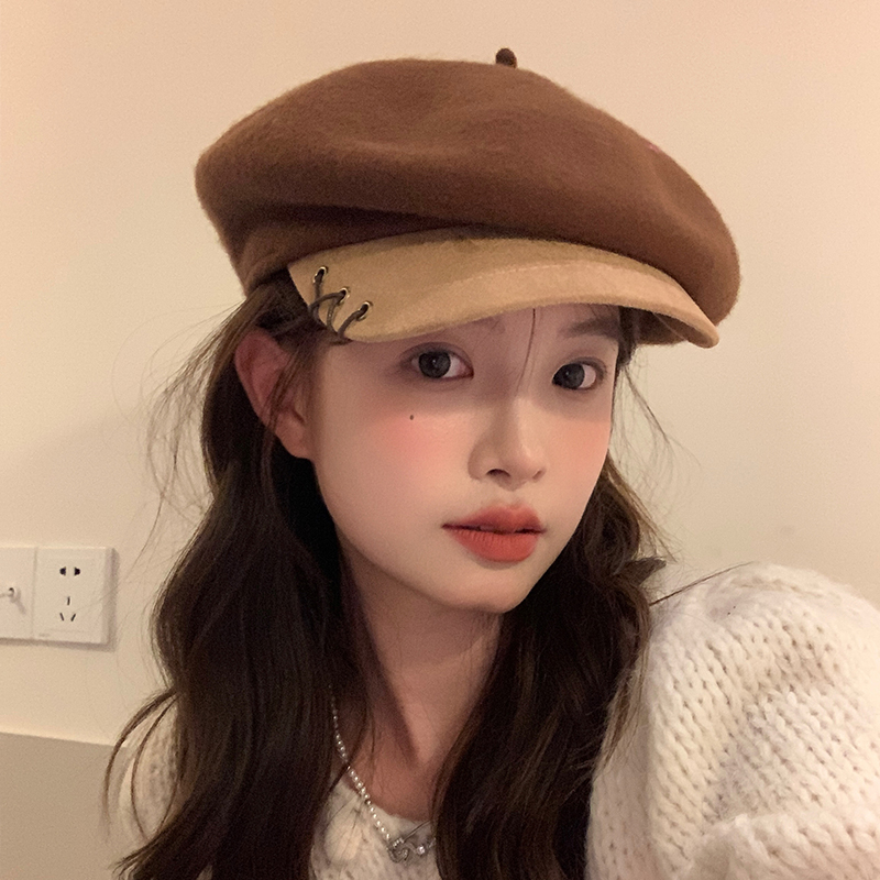 Octagonal Woolen Duckbill Beret Hat for Women - Brimmed Painter's Style, New 2023 Fashion, Trendy and Chic Accessory