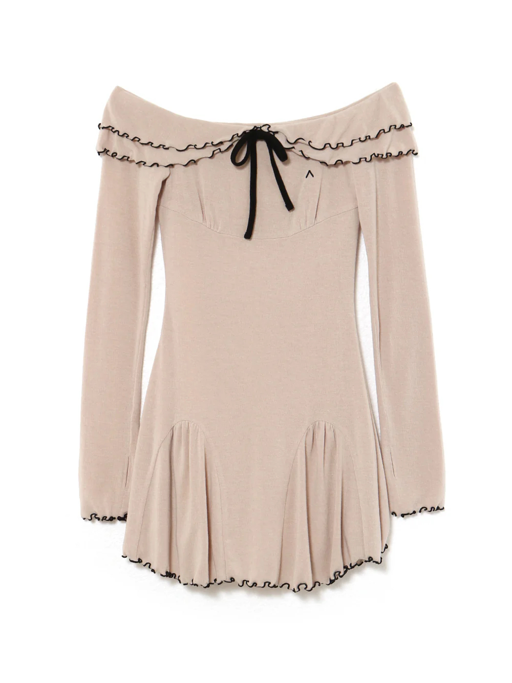 One-Shoulder Fitted Color-Block Lace Shoulder-Exposing Short Dress - Spring/Summer Japanese Style Fashion Dress