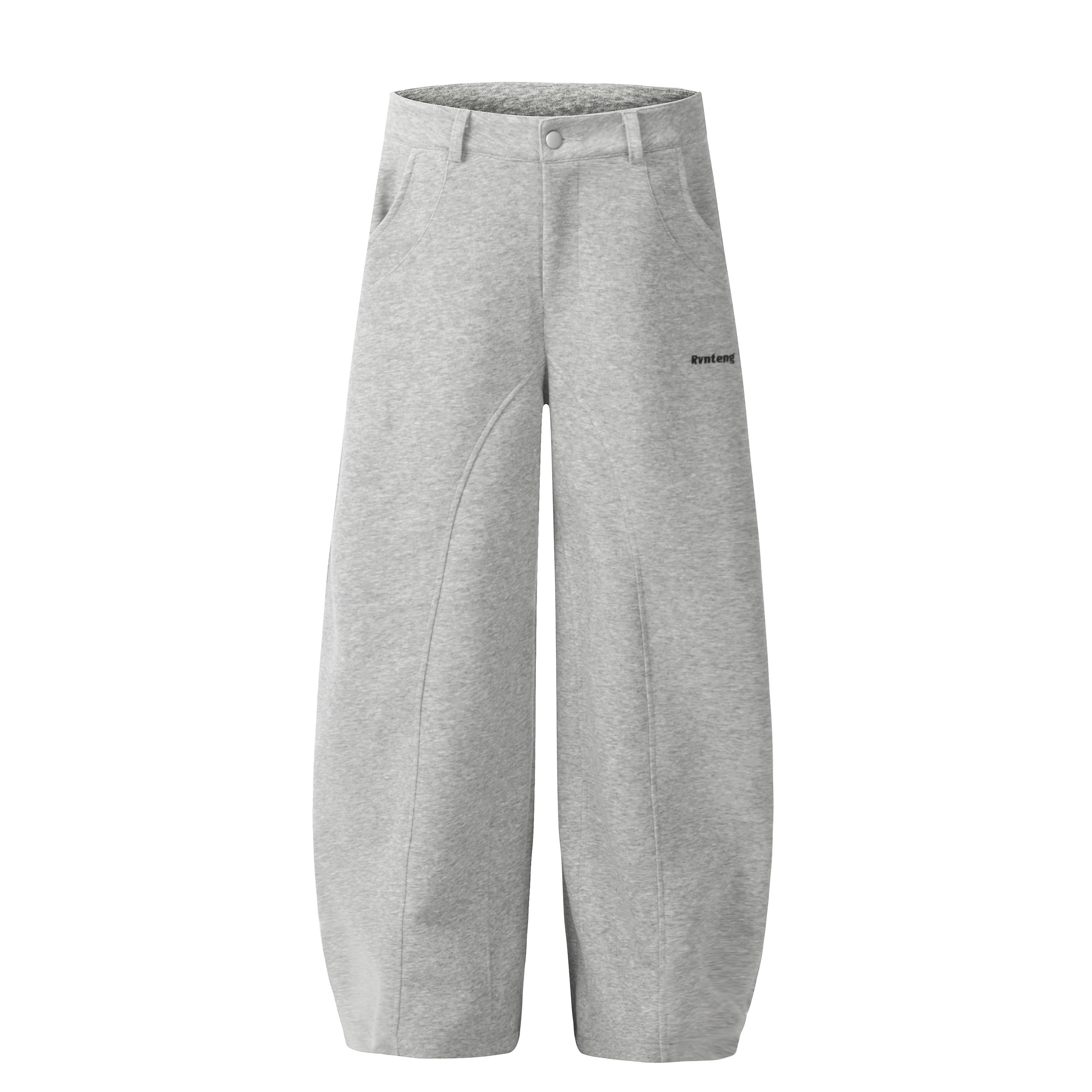 Oversized American Sports Wide-Leg Pants - Unisex Curved Blade Design, Simple Solid Color Casual Floor-Length Style