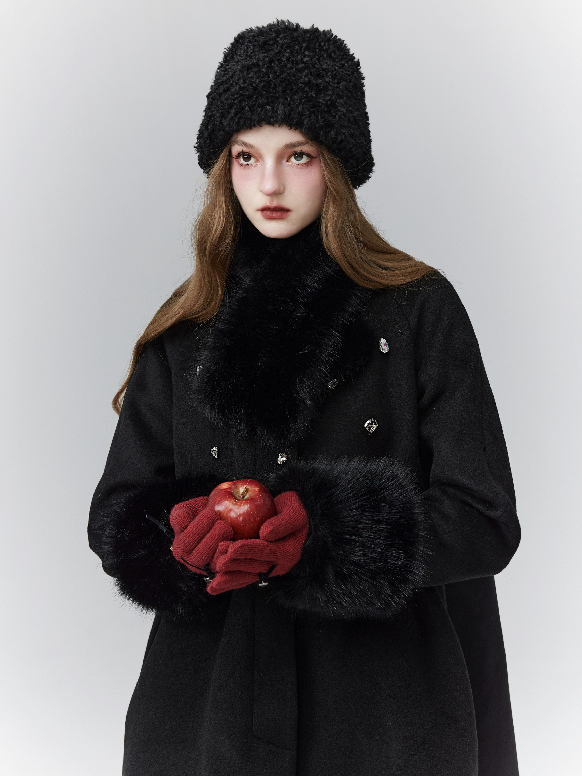 Princess-Inspired Three-Color Bow Knitted Gloves for Cozy Winter Style