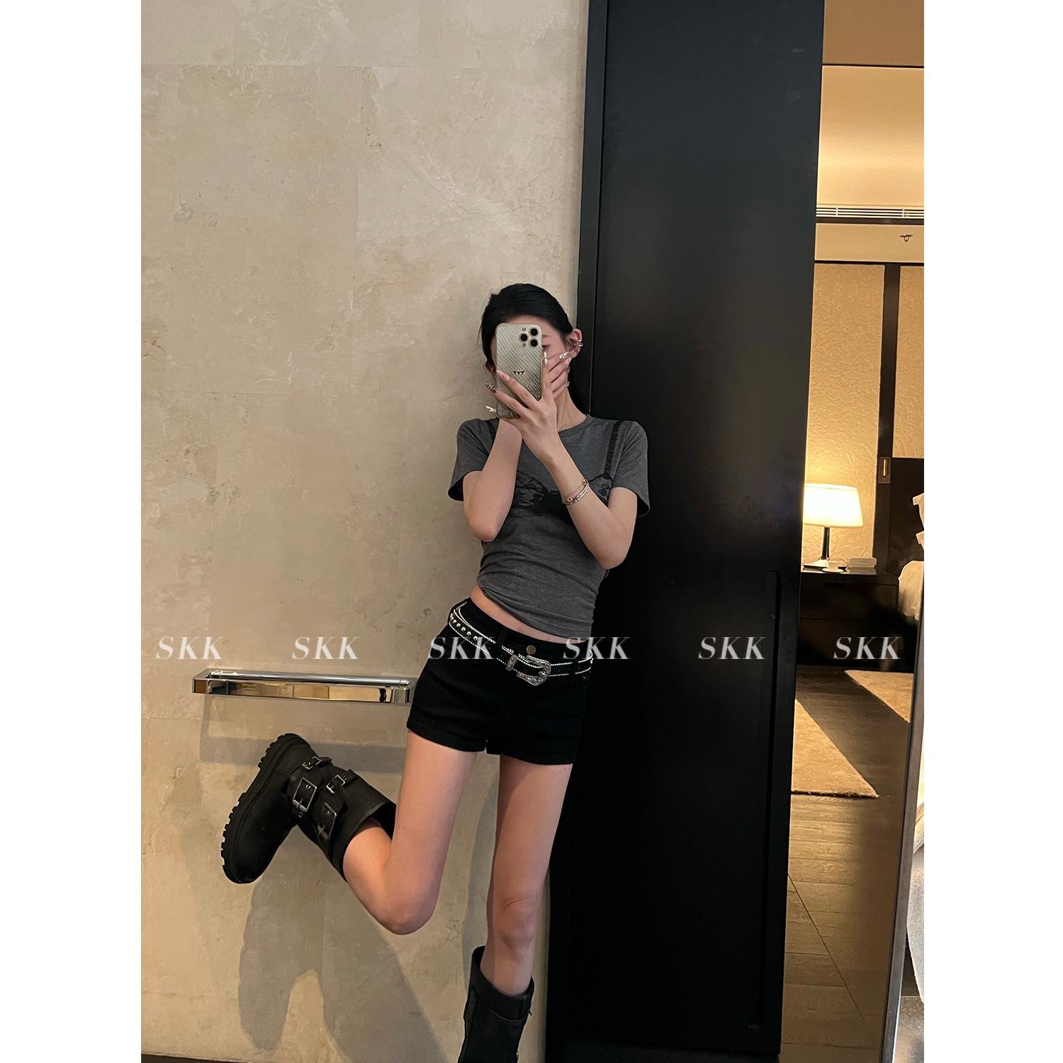 Proportionate God Pants Women's Black Denim Shorts - Elastic Summer Versatile Hot Girl Style Inspired by European and American Trends