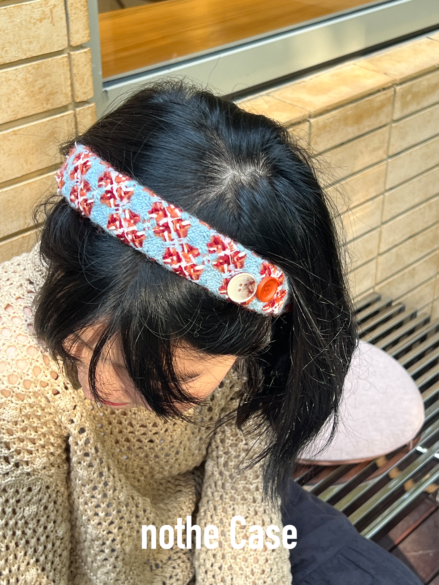 Retro Autumn Fruit Party Woolen Hairband Accessory - High-End Button Headband for Unique Style