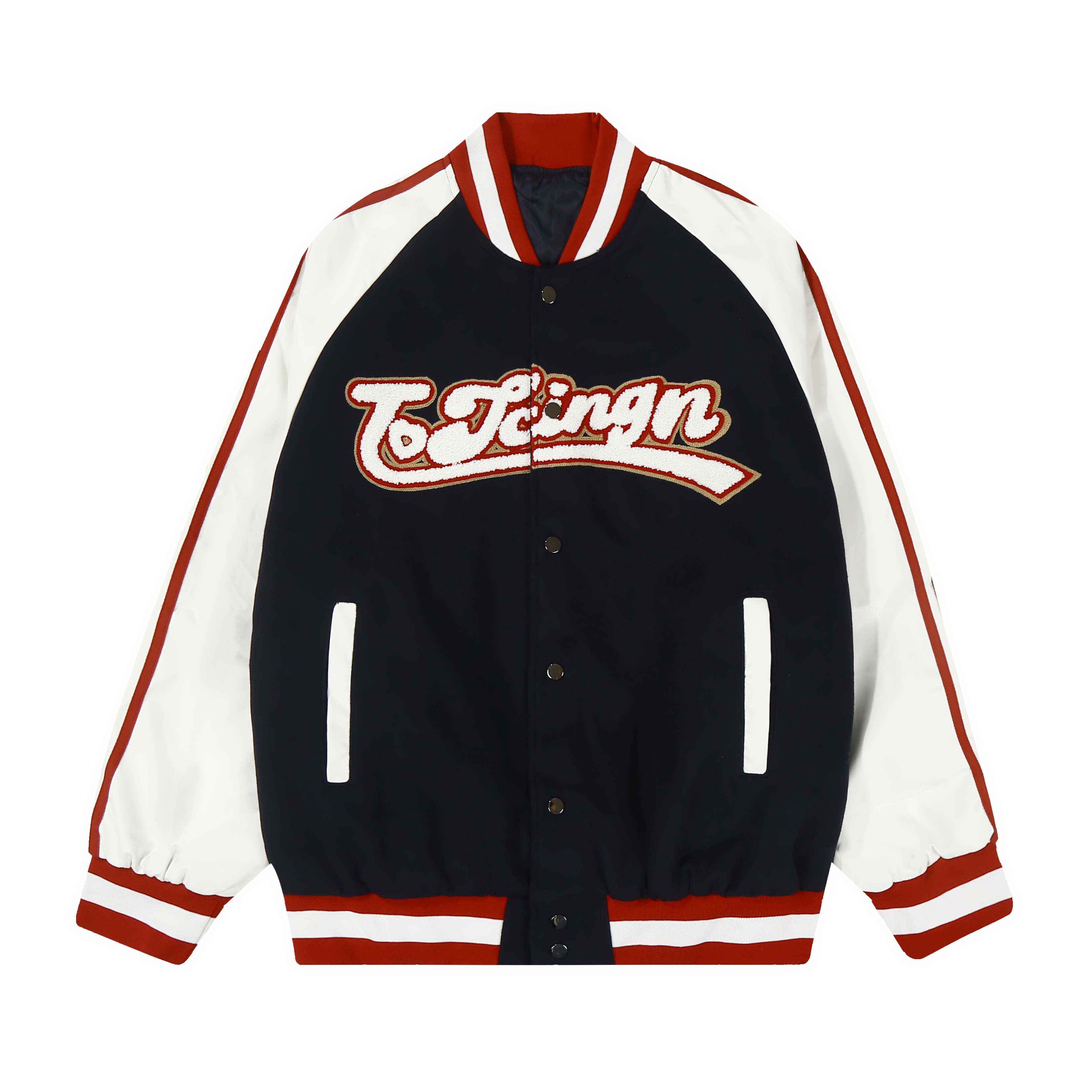 Retro Color-Blocked Striped Baseball Jacket for Men and Women - Loose Fit, American Style, Trendy Autumn Outerwear