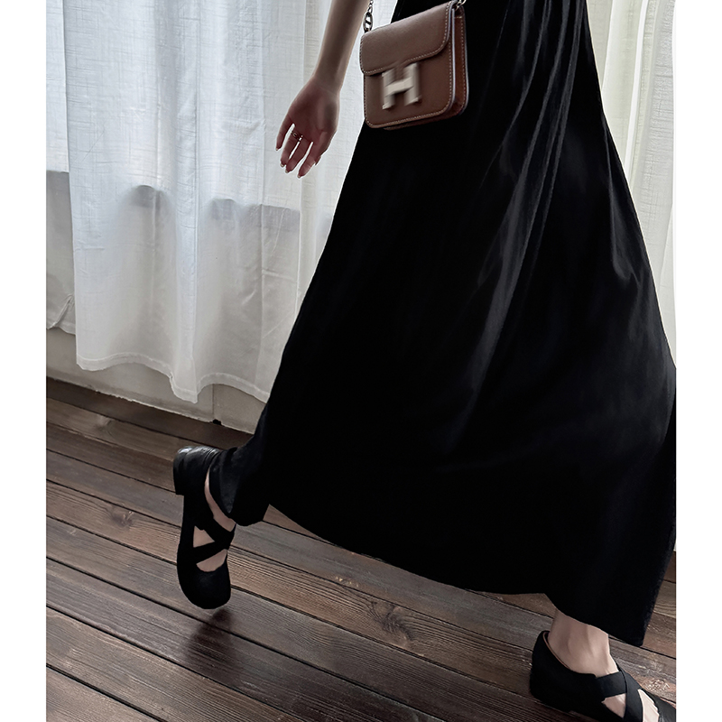 Retro Cross Strap Ballet Shoes for Women - Low Heel Square Toe Mary Jane Flats, Comfortable Chunky Heel Grandma Style, Size 40