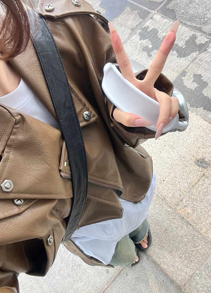 Retro Heavy-Duty PU Motorcycle Leather Jacket for Men and Women - Stylish Short Coat for Spring and Autumn 2023