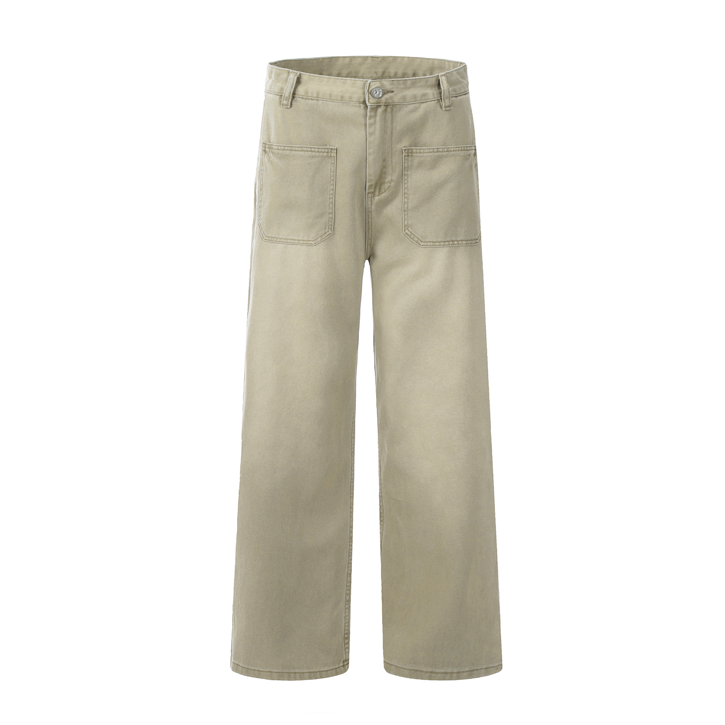 Retro High Street Vintage Wide-Leg Jeans with Multi-Pocket Design - Trendy Loose Fit for a 90s Inspired Look