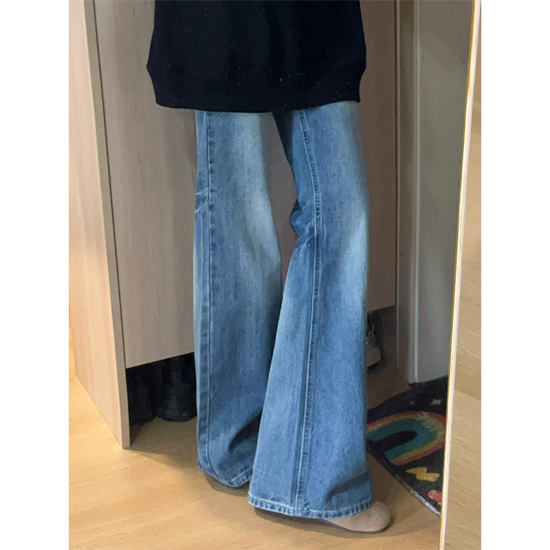 Retro Loose-Fit Flared Jeans for Women - Summer Low-Waist Wide-Leg Bell-Bottom Pants in 90s Style