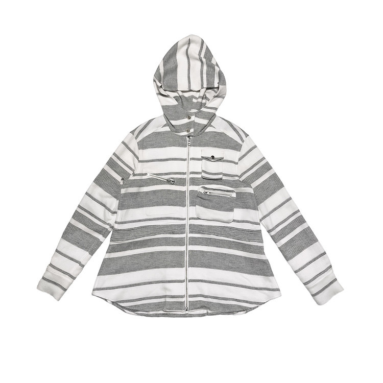 Retro Striped Loose Fit Hooded Zip-Up Jacket - Unique Korean Minimalist Casual Style for Versatile Outfits