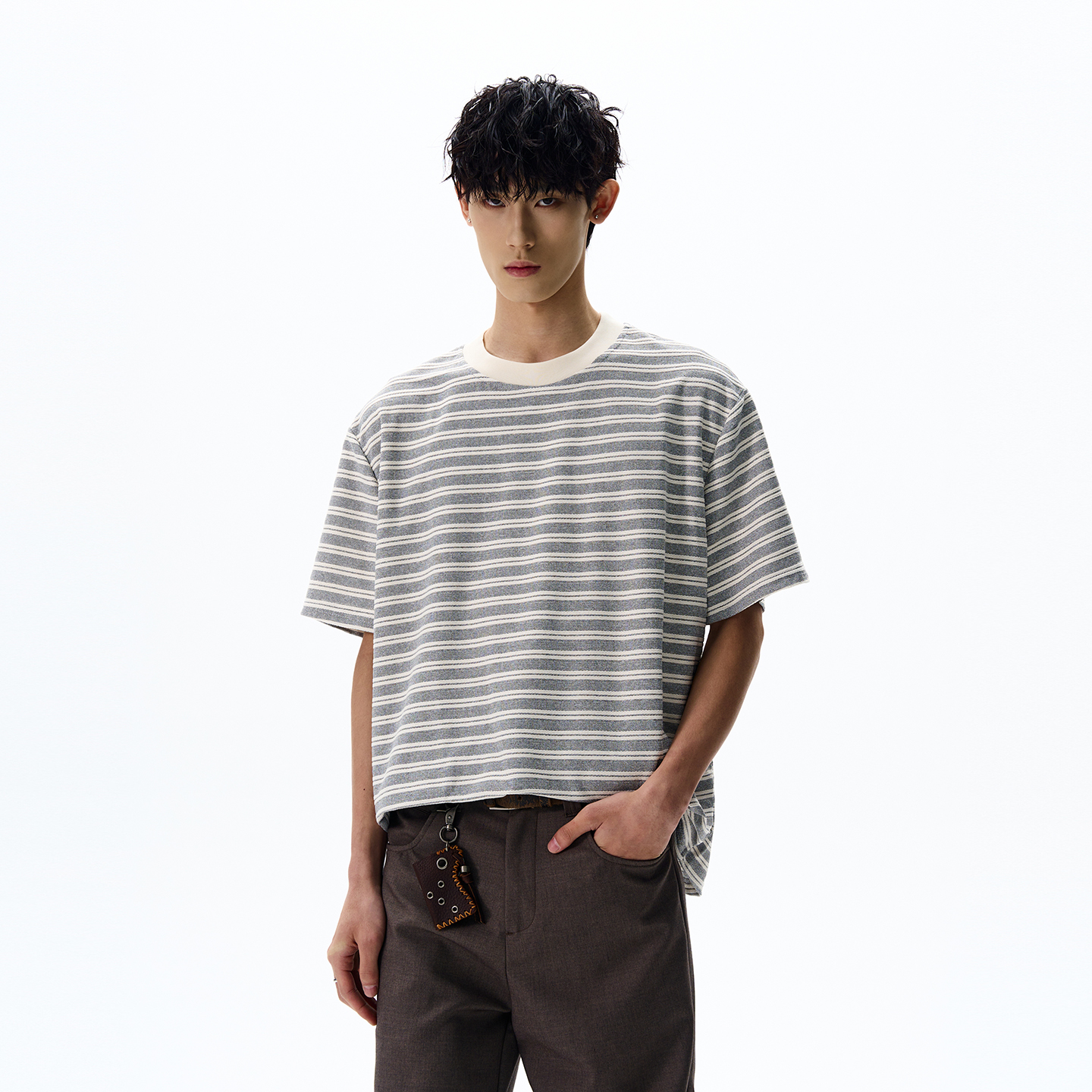 Retro Striped Short Sleeve T-Shirt for Men and Women - American Old Money Style, Casual Loose Fit, Versatile Fashion Top