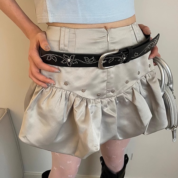 Rivet Inlaid Flower Belt for Women - Versatile Korean Style Denim Pants Accessory